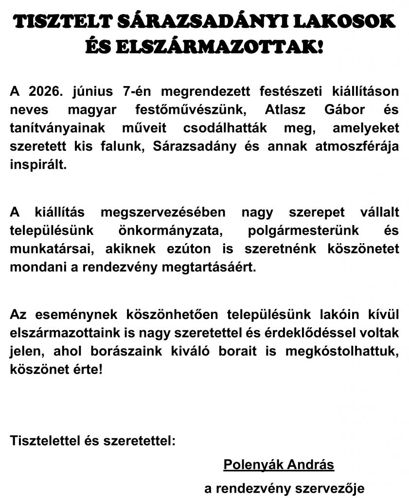 Polenyák köszönet nyilvánítás